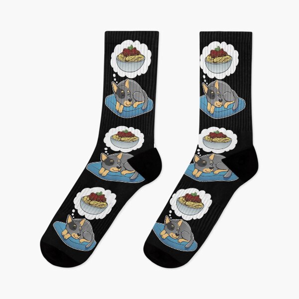 Item preview, Australian Cattle Dog dreaming about Spaghetti Meatballs designed and sold by DoggieDelights.