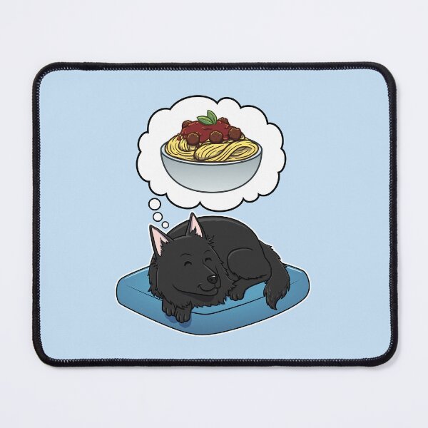 Item preview, Belgian Sheepdog dreaming about Spaghetti Meatballs designed and sold by DoggieDelights.