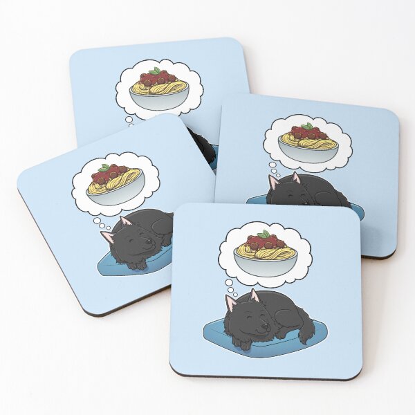 Item preview, Belgian Sheepdog dreaming about Spaghetti Meatballs designed and sold by DoggieDelights.