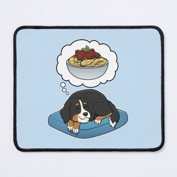 Artikelvorschau, Bernese Mountain Dog dreaming about Spaghetti Meatballs entworfen und verkauft von DoggieDelights.