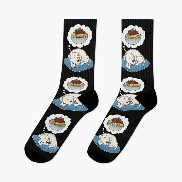 Item preview, Dogo Argentino dreaming about Spaghetti Meatballs designed and sold by DoggieDelights.