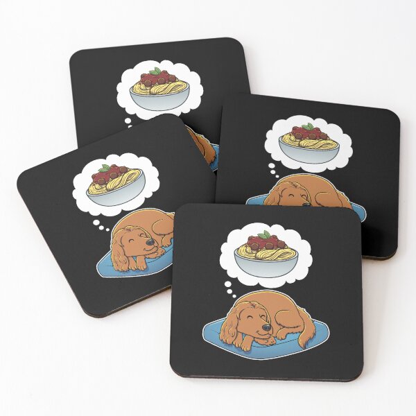 Item preview, English Cocker Spaniel dreaming about Spaghetti Meatballs designed and sold by DoggieDelights.