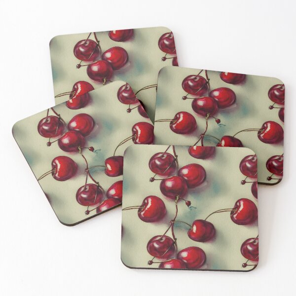 Item preview, Sensual Scarlet Cherries - Unique Handpainted Watercolor Art designed and sold by patterncrow.