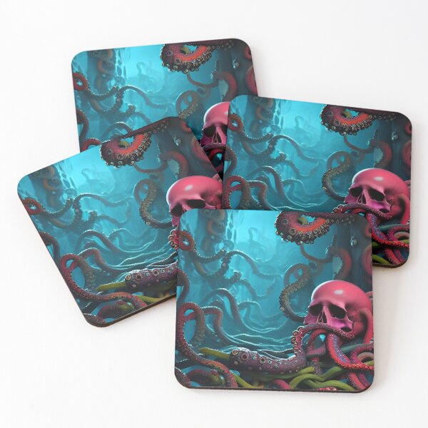 Item preview, We are doomed: Lovecraftian colorful skulls and tentacles designed and sold by Arcult-Stickers.