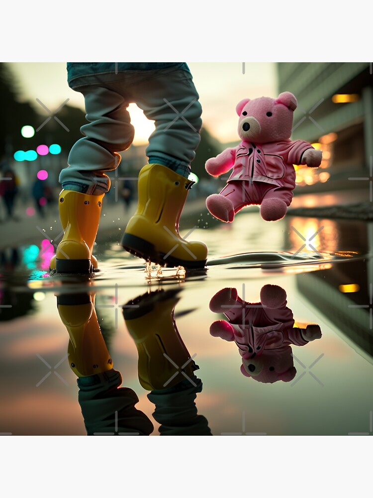 Thumbnail 3 of 3, Sticker, Pink Teddy - Slice of Life designed and sold by AI-nspiration.