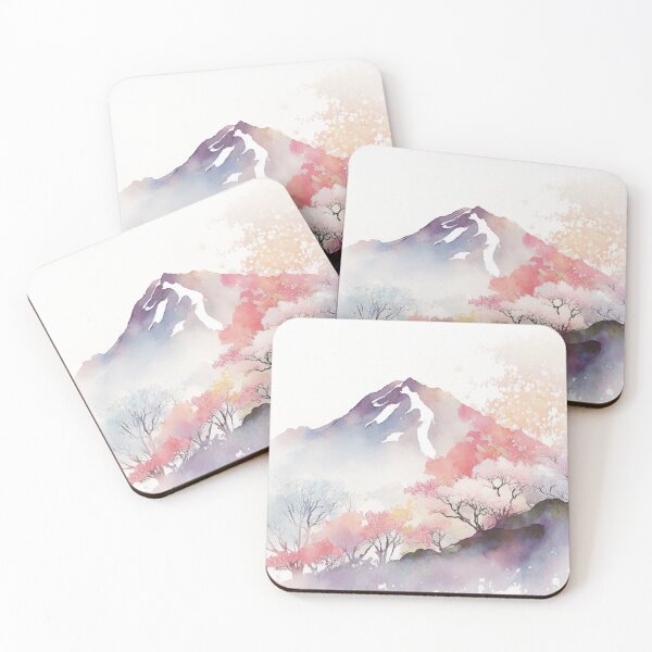Item preview, Mountain and cherry blossom painting designed and sold by BISCAN.