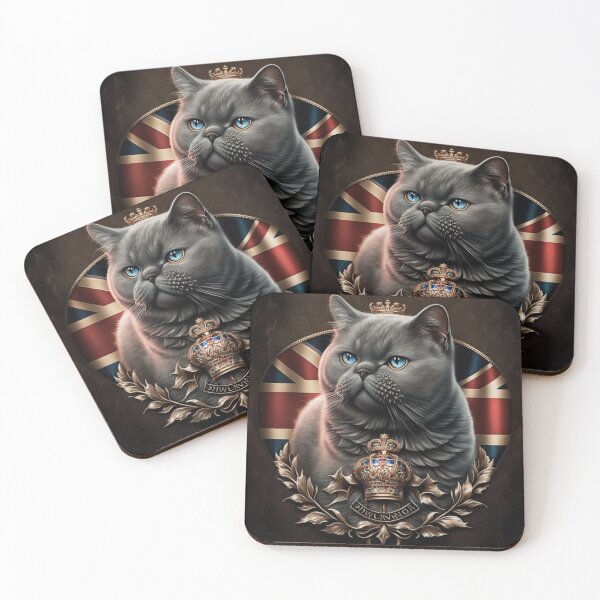 Item preview, Proud British Shorthair With A Great Britain Flag designed and sold by Nocturne  Paws.
