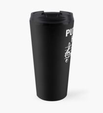 Taza de viaje Poner una cara feliz Divertida nota de la música Broma