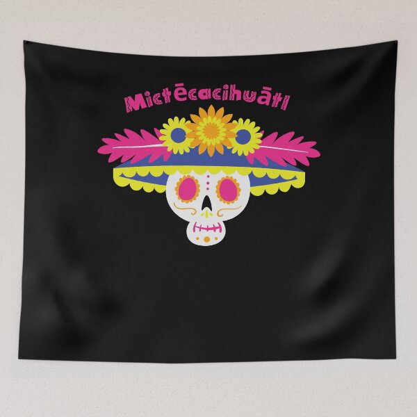 Item preview, Mictecacihuatl - Skull with flower hat designed and sold by ElLocoMus.