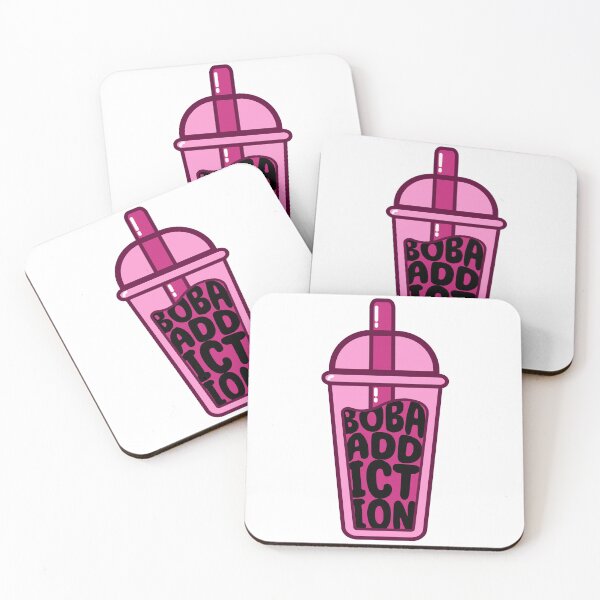 Item preview, Boba Addiction Pink and Black Bubble Tea Cup designed and sold by NexoNourishment.