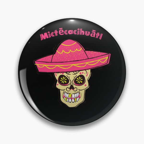 Item preview, Mictecacihuatl - Pink Mexican Skeleton with hat and flowers designed and sold by ElLocoMus.