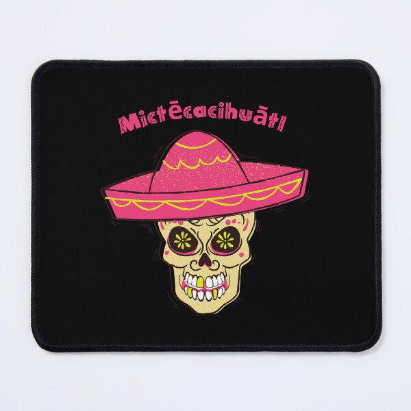 Item preview, Mictecacihuatl - Pink Mexican Skeleton with hat and flowers designed and sold by ElLocoMus.