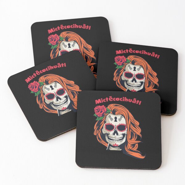 Item preview, Mictecacihuatl - Orange Mexican Skeleton with hat and flowers designed and sold by ElLocoMus.