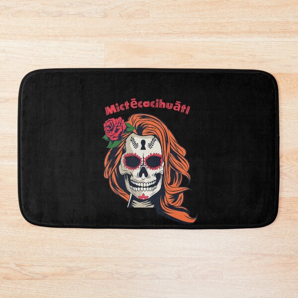 Item preview, Mictecacihuatl - Orange Mexican Skeleton with hat and flowers designed and sold by ElLocoMus.