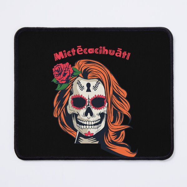 Item preview, Mictecacihuatl - Orange Mexican Skeleton with hat and flowers designed and sold by ElLocoMus.