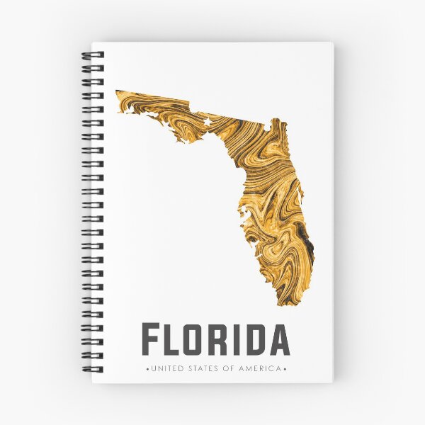 Item preview, Florida Map Art Abstract in Yellow Gold designed and sold by Studio Grafiikka.