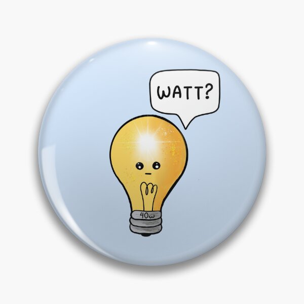 Item preview, WATT? -  Punny Kawaii Light Bulb Humour  designed and sold by Art-Speaks.