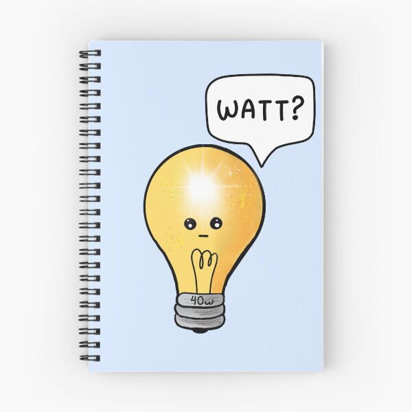 Item preview, WATT? -  Punny Kawaii Light Bulb Humour  designed and sold by Art-Speaks.