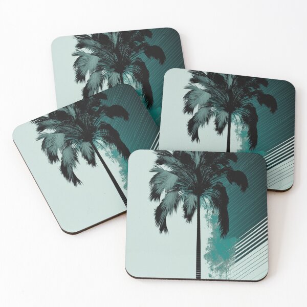 Item preview, Hand-Painted Blue and Black Palm Tree designed and sold by Shaka-Surf-Tees.