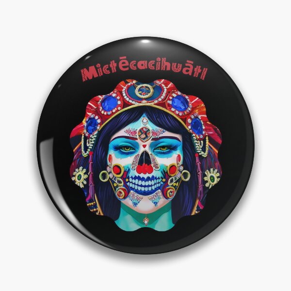 Item preview, Mictecacihuatl - Blue Makeup Mexican Face designed and sold by ElLocoMus.