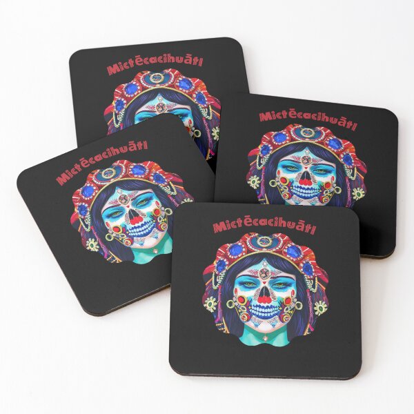 Item preview, Mictecacihuatl - Blue Makeup Mexican Face designed and sold by ElLocoMus.