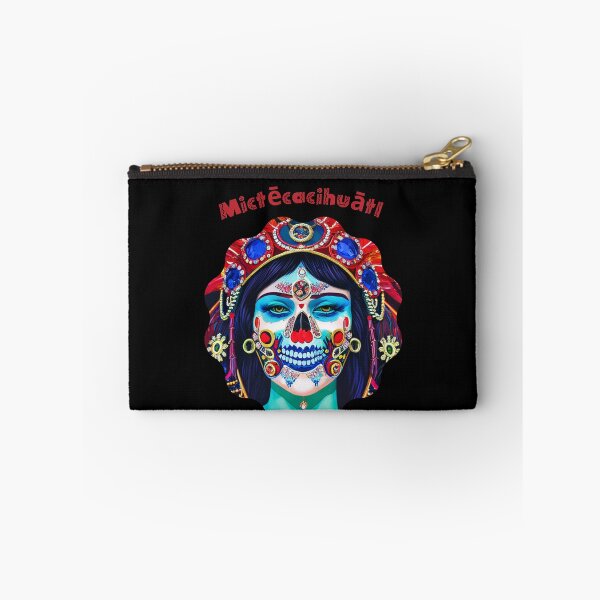 Item preview, Mictecacihuatl - Blue Makeup Mexican Face designed and sold by ElLocoMus.