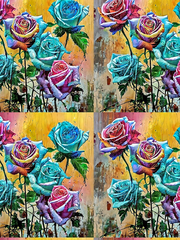 Thumbnail 3 of 3, Scarf, Blue Roses designed and sold by bogfl.