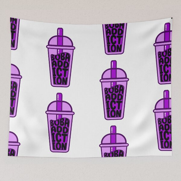Item preview, Boba Addiction Purple and Black Bubble Tea Cup designed and sold by NexoNourishment.