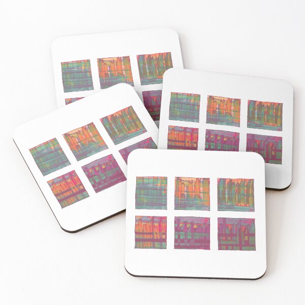 Item preview,  Liminal Space in Orange, Pink, Teal and Purple through 6 windows designed and sold by BlackArtichoke.