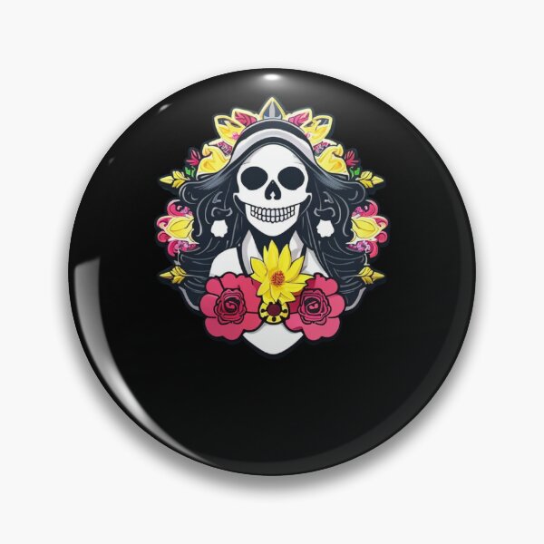 Item preview, Mictecacihuatl - Woman and Flower Skull designed and sold by ElLocoMus.