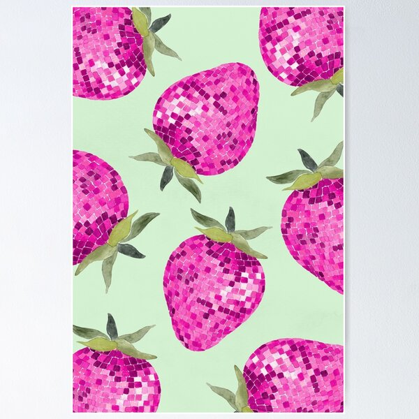 Item preview, Disco Ball Strawberry Pink and Mint designed and sold by papierquarell.