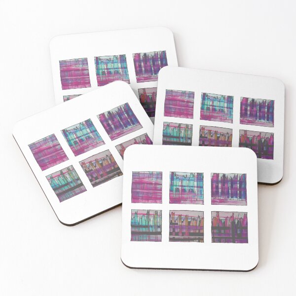 Item preview,  Liminal Space in Pink, Teal and Purple through 6 windows designed and sold by BlackArtichoke.