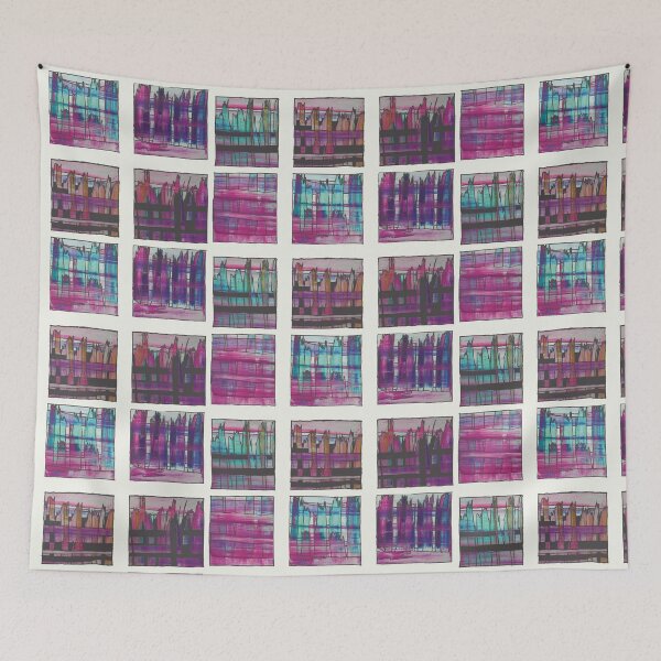 Item preview,  Liminal Space in Pink, Teal and Purple through 6 windows designed and sold by BlackArtichoke.
