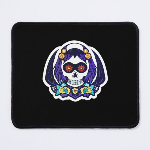 Item preview, Mictecacihuatl - Purple Flower Skull designed and sold by ElLocoMus.