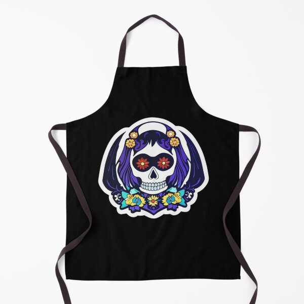 Item preview, Mictecacihuatl - Purple Flower Skull designed and sold by ElLocoMus.