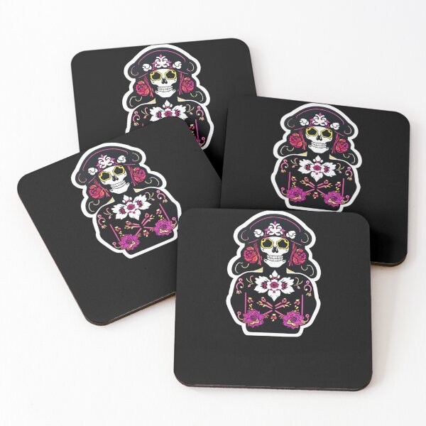 Item preview, Mictecacihuatl - Dark Flower Girl Skull designed and sold by ElLocoMus.