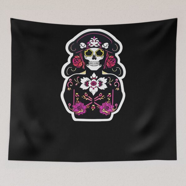 Item preview, Mictecacihuatl - Dark Flower Girl Skull designed and sold by ElLocoMus.