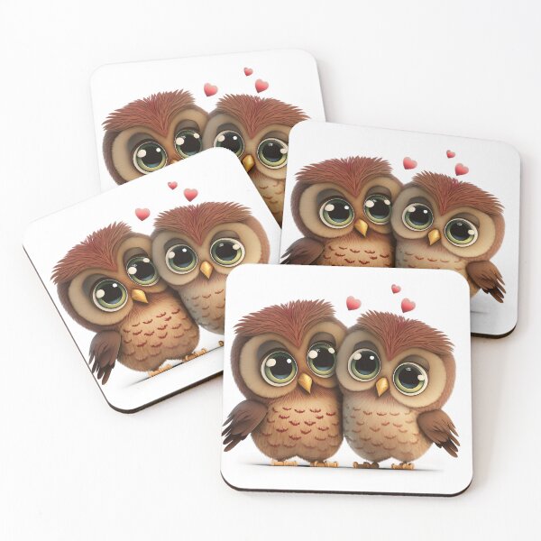 Item preview, pair of adorable love owls designed and sold by Momartsimo.
