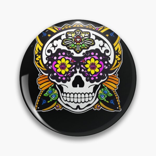 Item preview, Mictecacihuatl - Yellow Flower Girl Skull designed and sold by ElLocoMus.