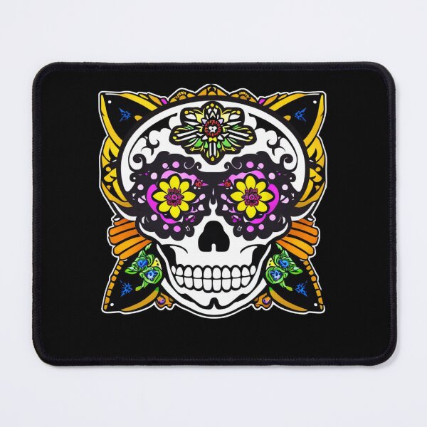Item preview, Mictecacihuatl - Yellow Flower Girl Skull designed and sold by ElLocoMus.