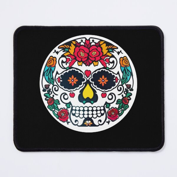 Item preview, Mictecacihuatl - Red Flower Girl Skull designed and sold by ElLocoMus.