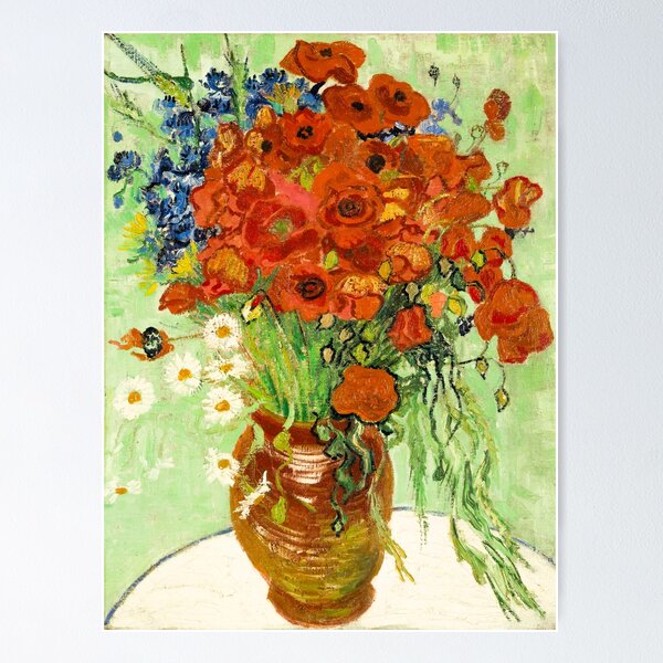 Item preview, Vase with Daisies and Poppies 1890 by Vincent Van Gogh designed and sold by chillchar1234.
