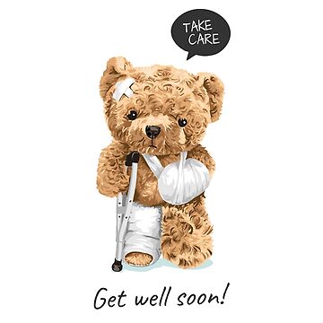 Get well soon bear - Get Well Soon - Sticker