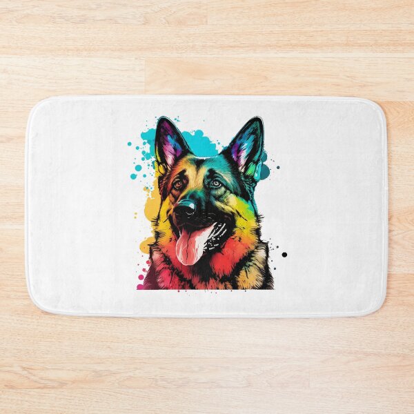 Artikelvorschau, Bunter Pop-Art-Schäferhund, Berger Allemand Besitzergeschenk entworfen und verkauft von PRINTED ..