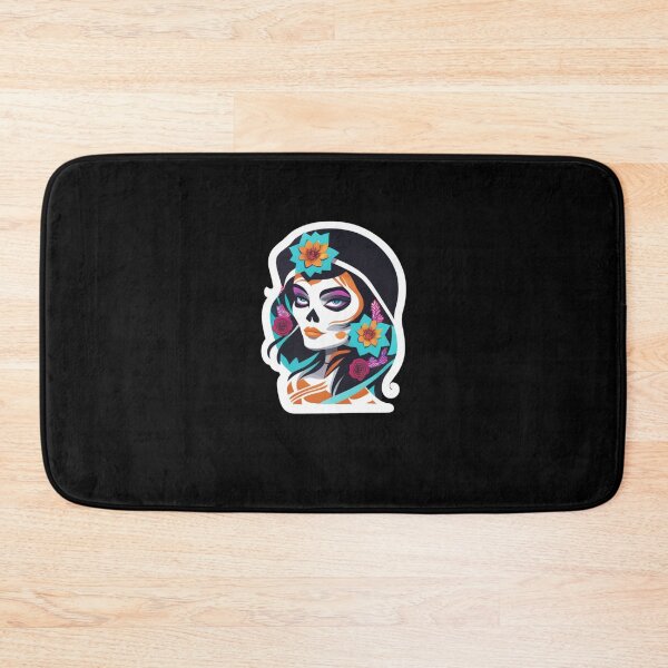 Item preview, Mictecacihuatl - Flower Girl Skull with hat designed and sold by ElLocoMus.