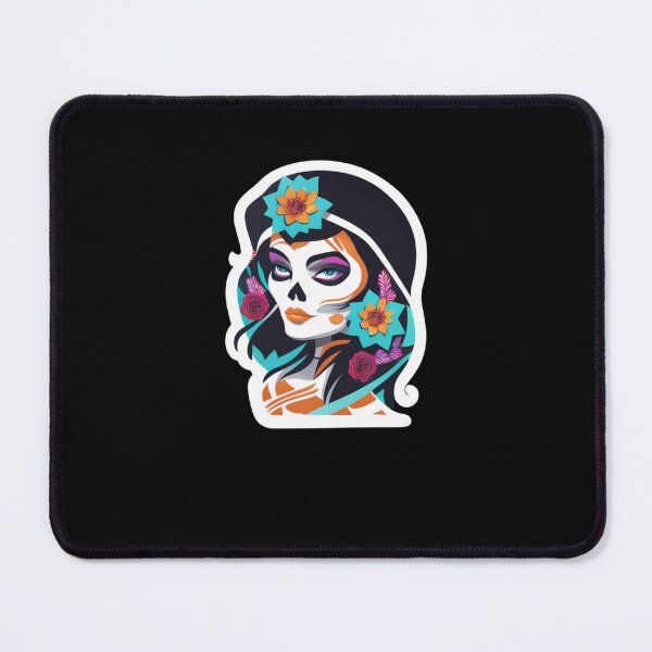 Item preview, Mictecacihuatl - Flower Girl Skull with hat designed and sold by ElLocoMus.