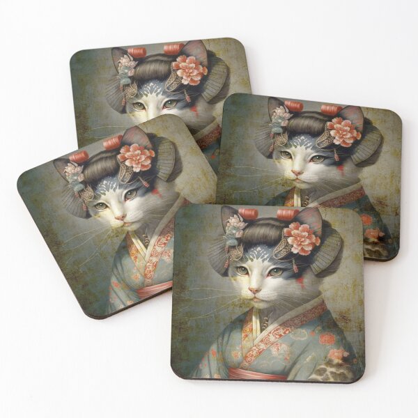 Item preview, Cute geisha cat. designed and sold by CatCoconut-Art.