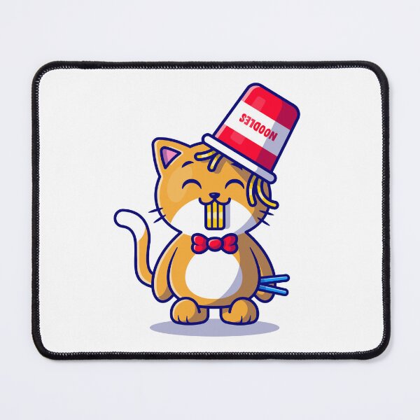 Item preview, Cute Cat Eating Noodels designed and sold by Alhendy Store.