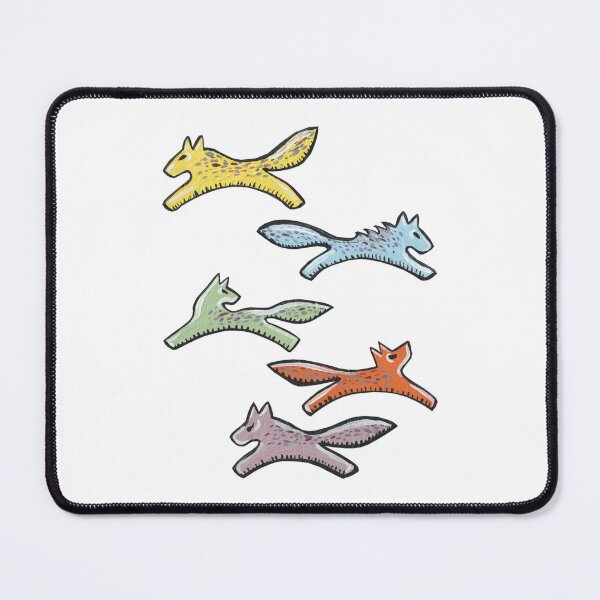 Item preview, Colorful Wolves Running - Native American Picture Writing Inspired Design designed and sold by TheRainFamily.