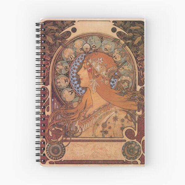 Item preview, Zodiac Astrology CalendarAlfonse Mucha Art Nouveau Vintage woman illustration, Elegant Beauty - Alphonse Mucha Inspired Art designed and sold by RaspberryEM.